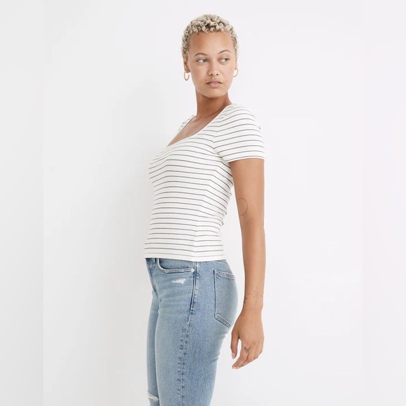 Madewell Ribbed Square-Neck Crop Top - Picture 3 of 7